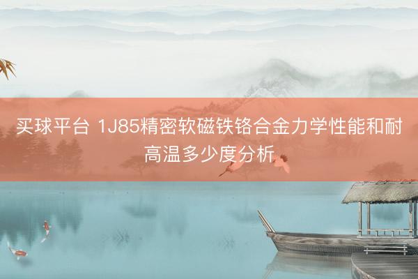 买球平台 1J85精密软磁铁铬合金力学性能和耐高温多少度分析