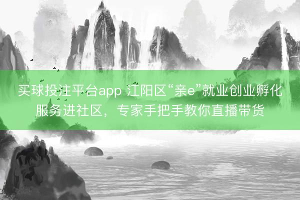 买球投注平台app 江阳区“亲e”就业创业孵化服务进社区，专家手把手教你直播带货