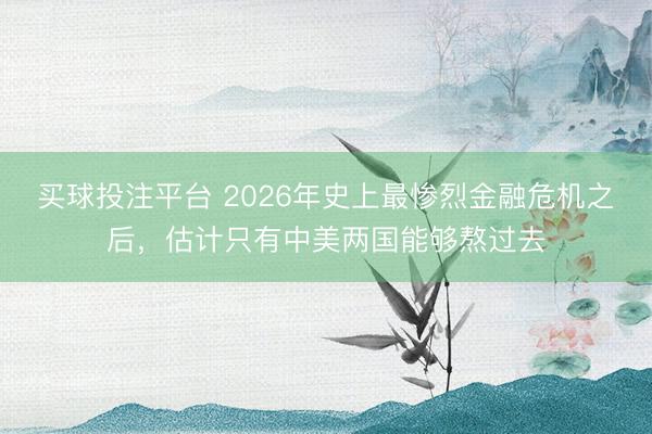 买球投注平台 2026年史上最惨烈金融危机之后，估计只有中美两国能够熬过去