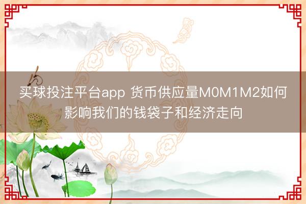 买球投注平台app 货币供应量M0M1M2如何影响我们的钱袋子和经济走向