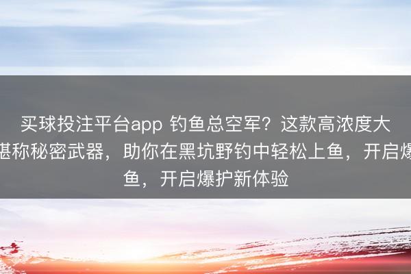 买球投注平台app 钓鱼总空军?这款高浓度大麦红薯膏堪称秘密武器,助你在黑坑野钓中轻松上鱼,开启爆护新体验