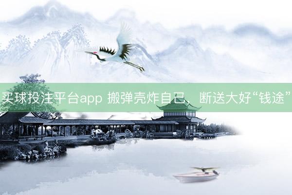 买球投注平台app 搬弹壳炸自己，断送大好“钱途”
