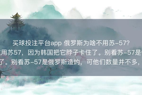 买球投注平台app 俄罗斯为啥不用苏-57?这么说吧,俄罗斯不敢用苏57,因为韩国把它脖子卡住了。别看苏-57是俄罗斯造的,可他们数量并不多,可以说