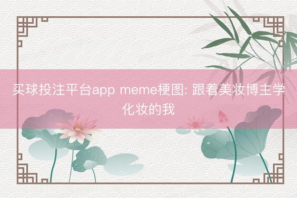 买球投注平台app meme梗图: 跟着美妆博主学化妆的我