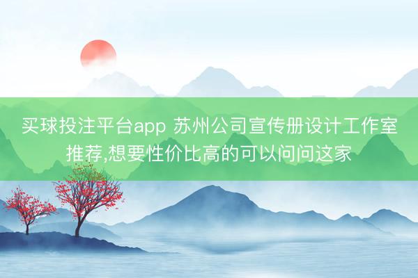 买球投注平台app 苏州公司宣传册设计工作室推荐,想要性价比高的可以问问这家