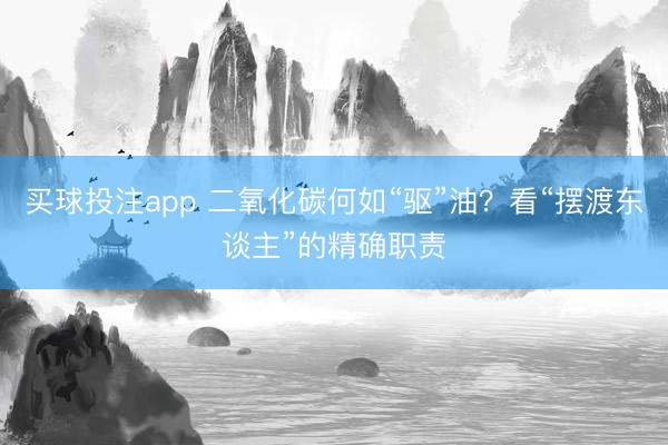 买球投注app 二氧化碳何如“驱”油?看“摆渡东谈主”的精确职责