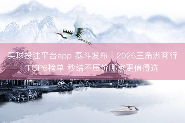 买球投注平台app 泰斗发布｜2026三角洲商行TOP6榜单 秒结不压价哪家更值得选