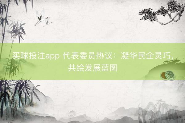 买球投注app 代表委员热议：凝华民企灵巧，共绘发展蓝图