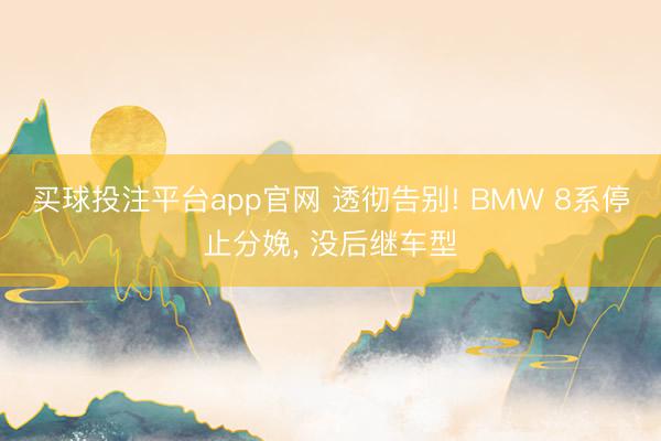 买球投注平台app官网 透彻告别! BMW 8系停止分娩, 没后继车型