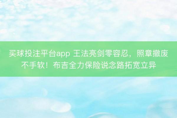 买球投注平台app 王法亮剑零容忍，照章撤废不手软！布吉全力保险说念路拓宽立异
