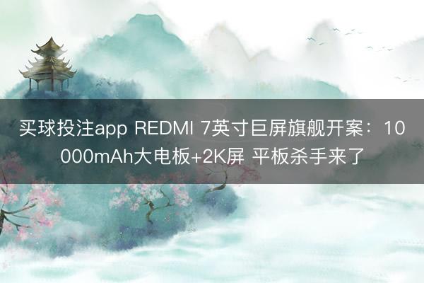 买球投注app REDMI 7英寸巨屏旗舰开案：10000mAh大电板+2K屏 平板杀手来了