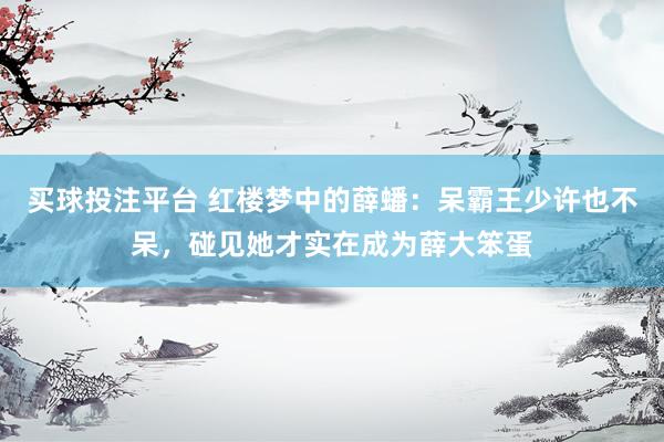 买球投注平台 红楼梦中的薛蟠：呆霸王少许也不呆，碰见她才实在成为薛大笨蛋