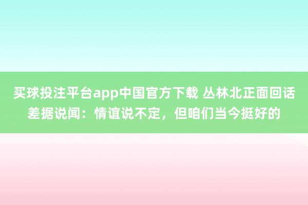买球投注平台app中国官方下载 丛林北正面回话差据说闻：情谊说不定，但咱们当今挺好的
