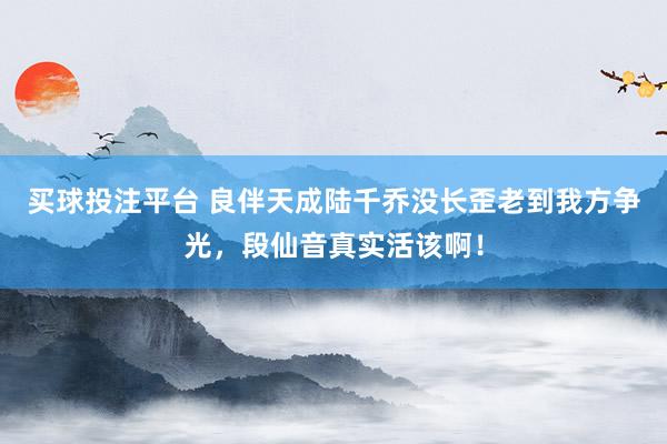 买球投注平台 良伴天成陆千乔没长歪老到我方争光，段仙音真实活该啊！