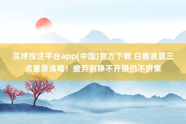 买球投注平台app(中国)官方下载 白鹿凌晨三点重录清唱！疲劳到睁不开眼仍不拼集