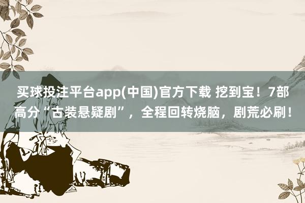 买球投注平台app(中国)官方下载 挖到宝！7部高分“古装悬疑剧”，全程回转烧脑，剧荒必刷！