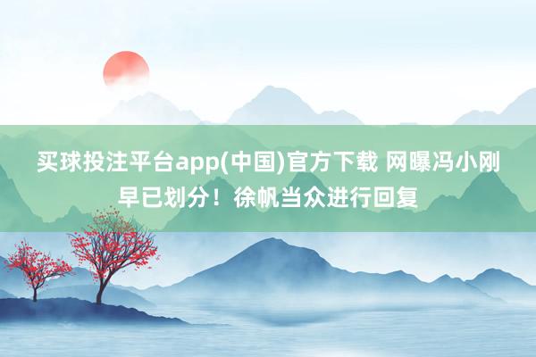 买球投注平台app(中国)官方下载 网曝冯小刚早已划分！徐帆当众进行回复