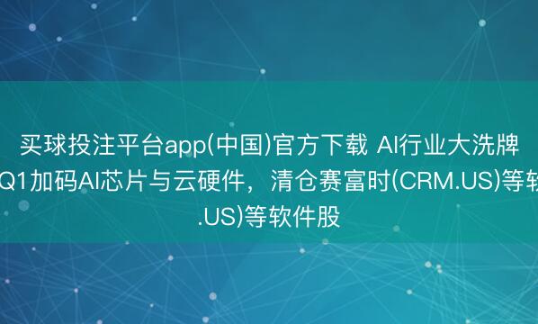 买球投注平台app(中国)官方下载 AI行业大洗牌!桥水Q1加码AI芯片与云硬件，清仓赛富时(CRM.US)等软件股