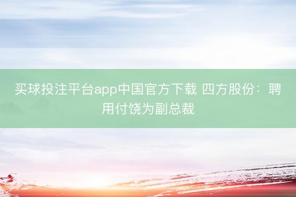 买球投注平台app中国官方下载 四方股份：聘用付饶为副总裁