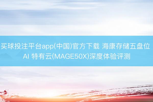 买球投注平台app(中国)官方下载 海康存储五盘位 AI 特有云(MAGE50X)深度体验评测