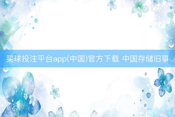 买球投注平台app(中国)官方下载 中国存储旧事
