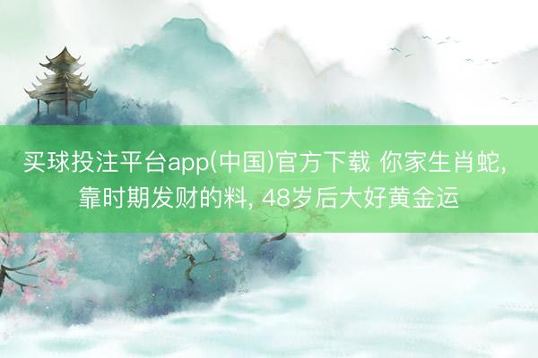 买球投注平台app(中国)官方下载 你家生肖蛇， 靠时期发财的料， 48岁后大好黄金运