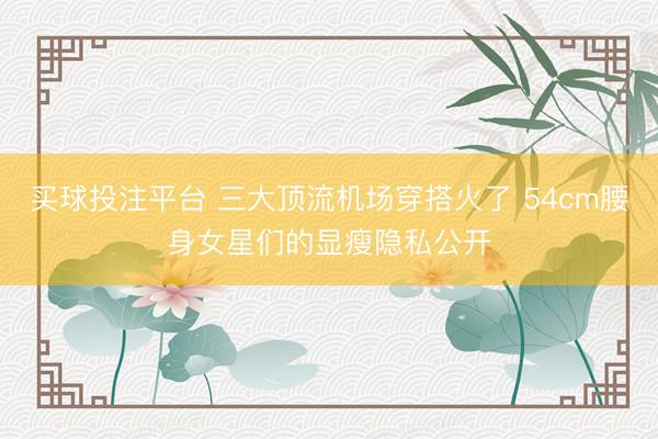买球投注平台 三大顶流机场穿搭火了 54cm腰身女星们的显瘦隐私公开