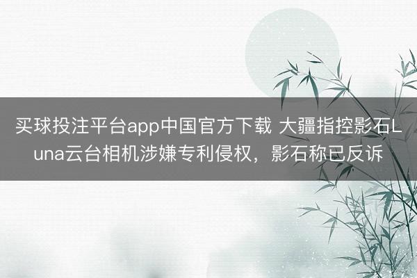 买球投注平台app中国官方下载 大疆指控影石Luna云台相机涉嫌专利侵权，影石称已反诉