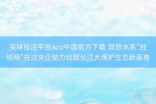 买球投注平台app中国官方下载 怒放水系“经络网”在汉央企助力绘就长江大保护生态新画卷